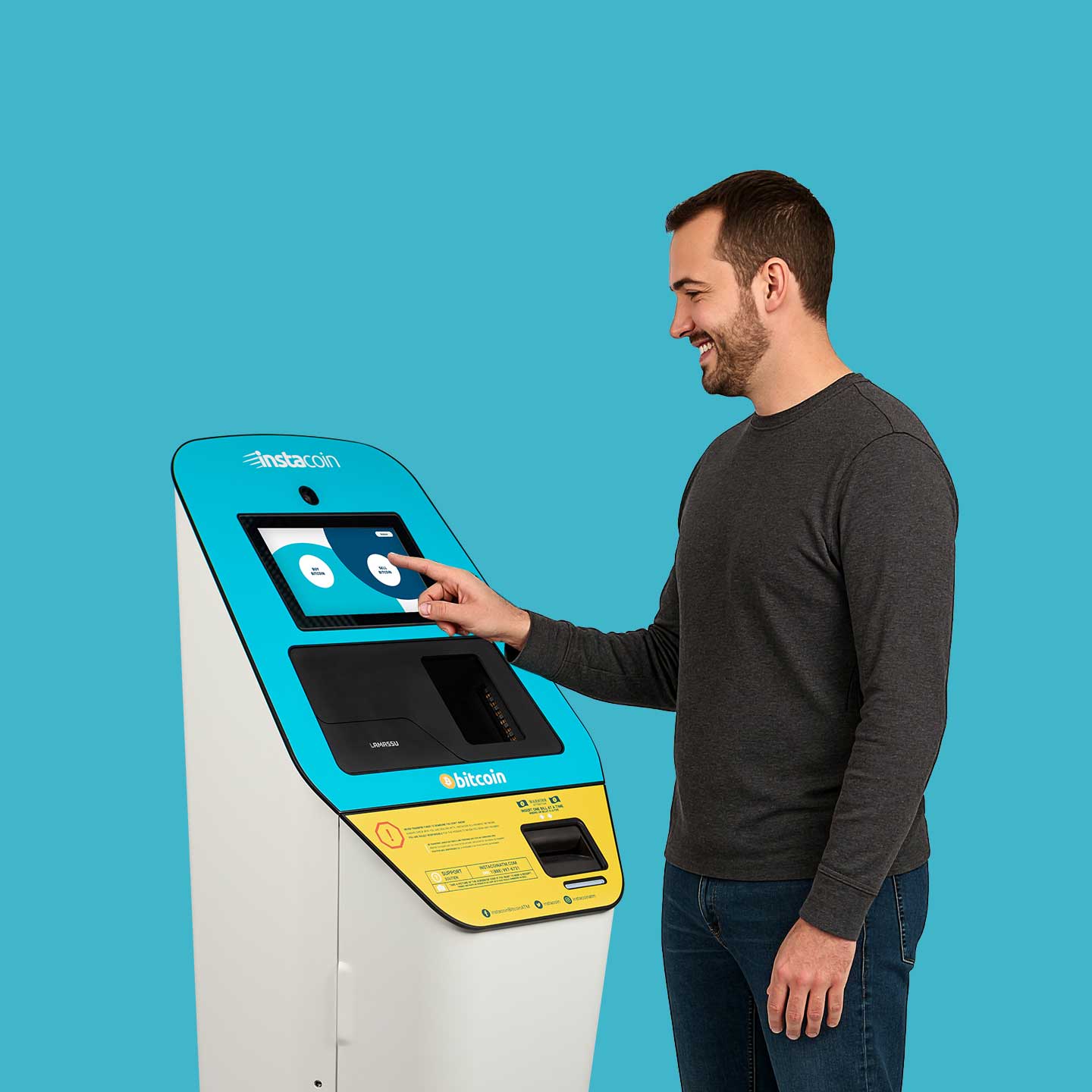Man using Bitcoin ATM
